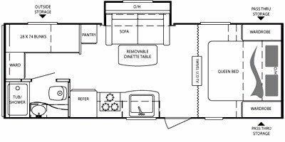 2010 Keystone Bullet 230BHS floorplan