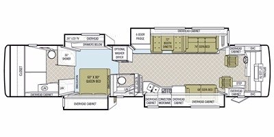 2010 Tiffin Motorhomes Phaeton 42 QBH floorplan