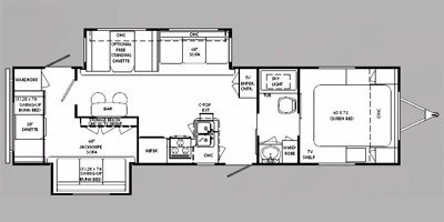 2010 Holiday Rambler Savoy® LX 33BHD floorplan