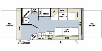 2010 Forest River Rockwood Roo 19 floorplan