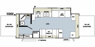 2010 Forest River Rockwood Roo 23SS floorplan