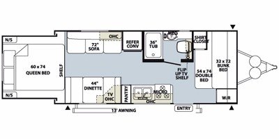 2010 Forest River Rockwood Roo 23RS floorplan