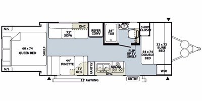 2010 Forest River Rockwood Roo 23RS floorplan