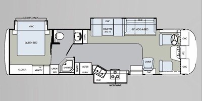 2010 Holiday Rambler Arista® 34PBT floorplan