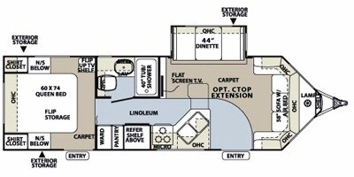 2010 Forest River Rockwood Windjammer 2609W floorplan