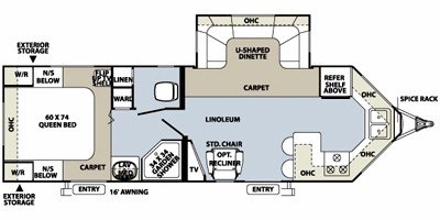 2010 Forest River Rockwood Windjammer 2808W floorplan