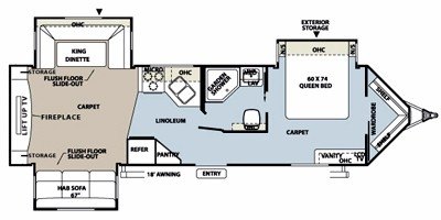 2010 Forest River Rockwood Windjammer 3065WS floorplan