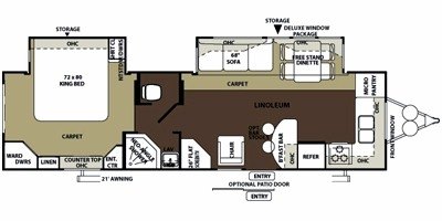 2010 Forest River Wildwood Heritage Glen 292FKDS floorplan