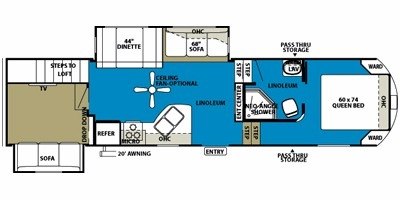 2010 Forest River Wildwood Heritage Glen 316TBRD floorplan