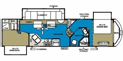 2010 Forest River Wildwood Heritage Glen 326BSTS floorplan