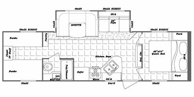 2010 Gulf Stream Kingsport 301 TB floorplan