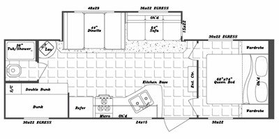 2010 Gulf Stream Kingsport 265 BHS floorplan