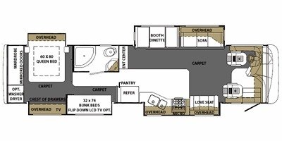 2010 Forest River Berkshire 390BH floorplan