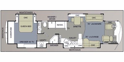 2010 Monaco Dynasty® Cheshire IV floorplan