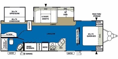 2010 Forest River Wildwood 29BHBS floorplan