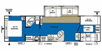 2010 Forest River Wildwood 36BHSS floorplan