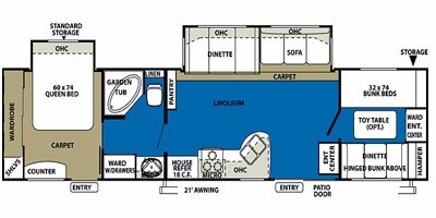 2010 Forest River Wildwood 36BHBS floorplan