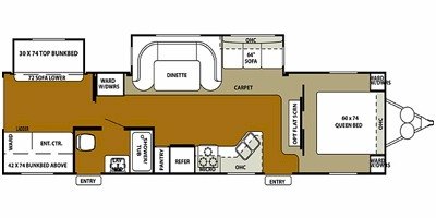 2010 Forest River Wildwood DLX 322NCK floorplan