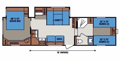 2010 KZ Durango 1500 D305BH floorplan