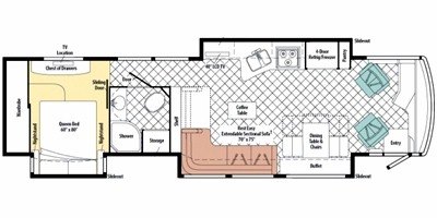 2010 Itasca Ellipse® 40BD floorplan