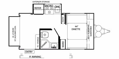 2010 Forest River Flagstaff Micro Lite XLT 18BH floorplan