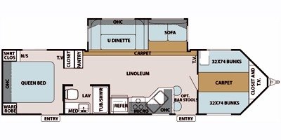 2010 Forest River V-Cross Laminated 31V BHS floorplan