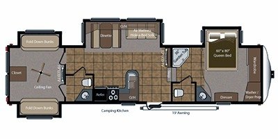 2010 Keystone Montana (Mountaineer Edition) 345DBQ floorplan