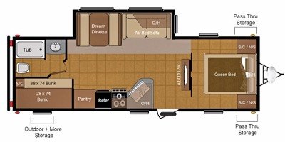 2010 Keystone Sprinter 264BHS floorplan