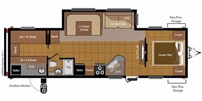 2010 Keystone Sprinter 299BHS floorplan