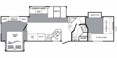 2010 Keystone Cougar 322QBS floorplan