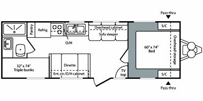 2010 Keystone Hideout 27BWE floorplan