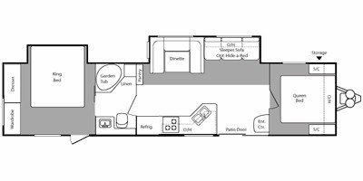 2010 Keystone Hideout 38FQDS floorplan