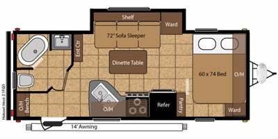 2010 Keystone Hideout 21FQSWE floorplan