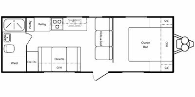 2010 Keystone Hideout 23RBWE floorplan