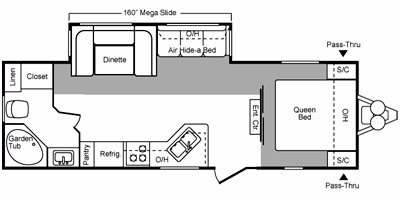 2010 Keystone Hideout 26RBSWE floorplan