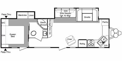 2010 Keystone Hideout 30FKDS floorplan