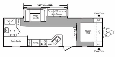 2010 Keystone Hideout 27BHSWE floorplan