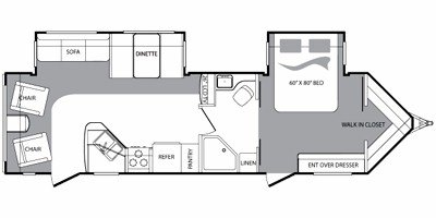 2010 Keystone Cougar Xlite 30WCV floorplan