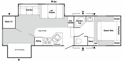 2010 Keystone Springdale 284FWBH-SSR floorplan