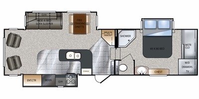 2011 Keystone Avalanche 290RL floorplan