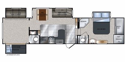 2011 Keystone Avalanche 340TG floorplan