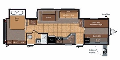 2011 Keystone Hornet 32BHBS floorplan