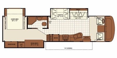 2011 Fleetwood Bounder® Classic 34B floorplan