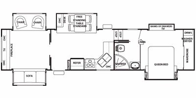 2011 Forest River Cedar Creek 36RD5S floorplan