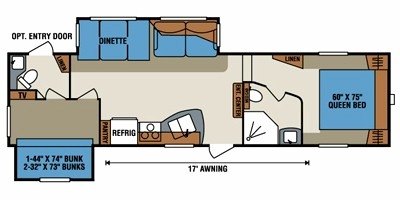 2011 KZ Durango 1500 D296BH floorplan