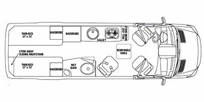 2011 Airstream Interstate 3500 Twin floorplan