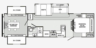 2011 Palomino Sabre 32 QBTS floorplan