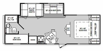 2012 R-Vision Silver Creek 26 BHS floorplan