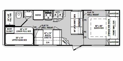 2012 R-Vision Silver Creek 27 BH floorplan