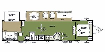 2011 Forest River Lodge 392QBBS floorplan